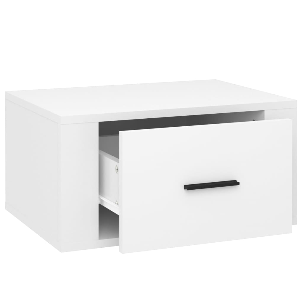 Zidni noćni ormarići 2 kom visoki sjaj bijeli 50x36x25 cm