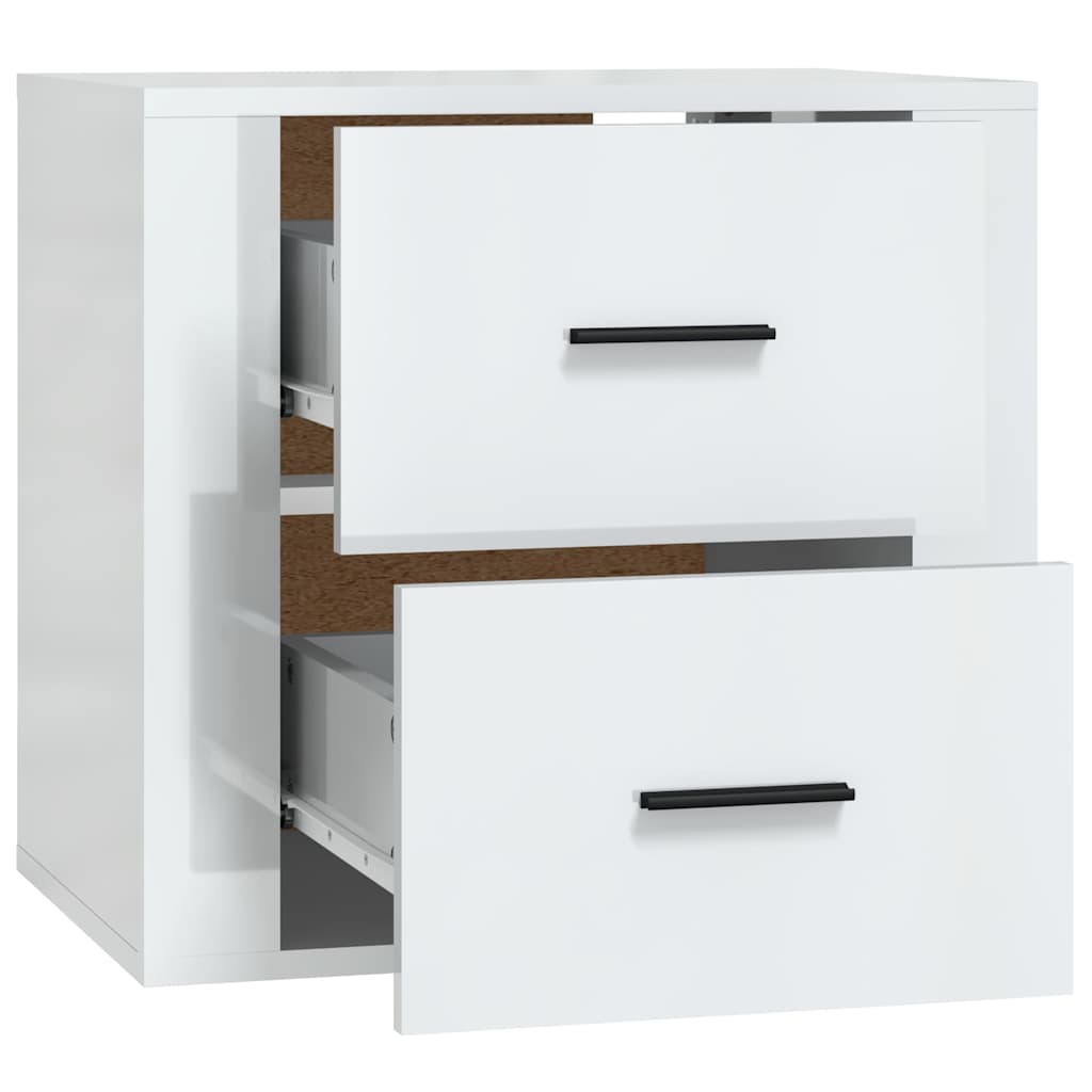 Zidni noćni ormarić bijeli visokog sjaja 50 x 36 x 47 cm