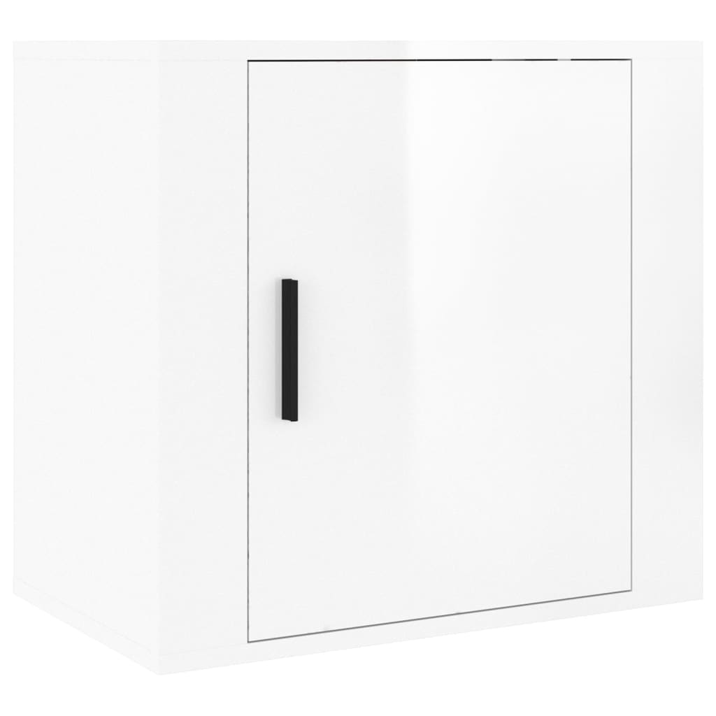 Zidni noćni ormarić bijeli visokog sjaja 50x36x47 cm