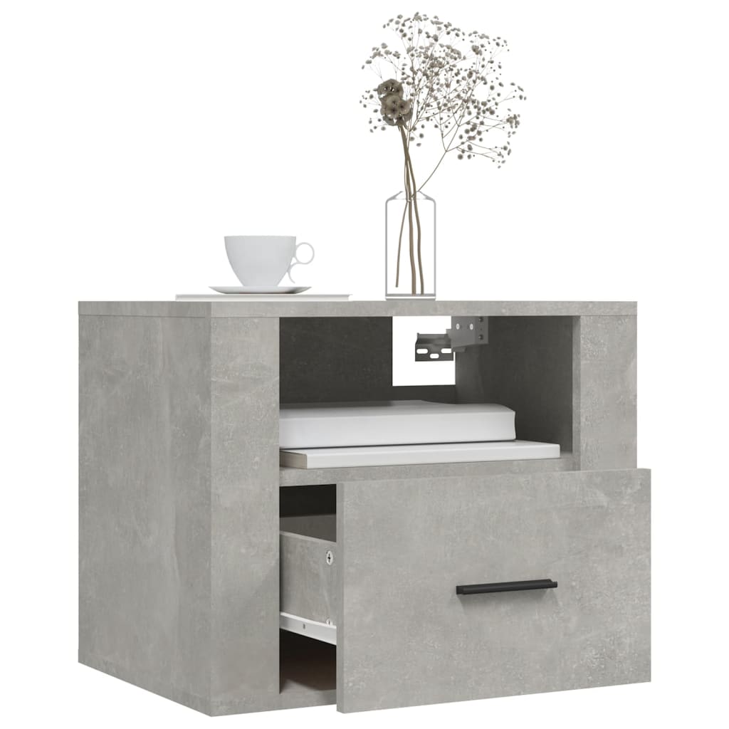 Zidni noćni ormarići 2 kom siva boja betona 50x36x40 cm