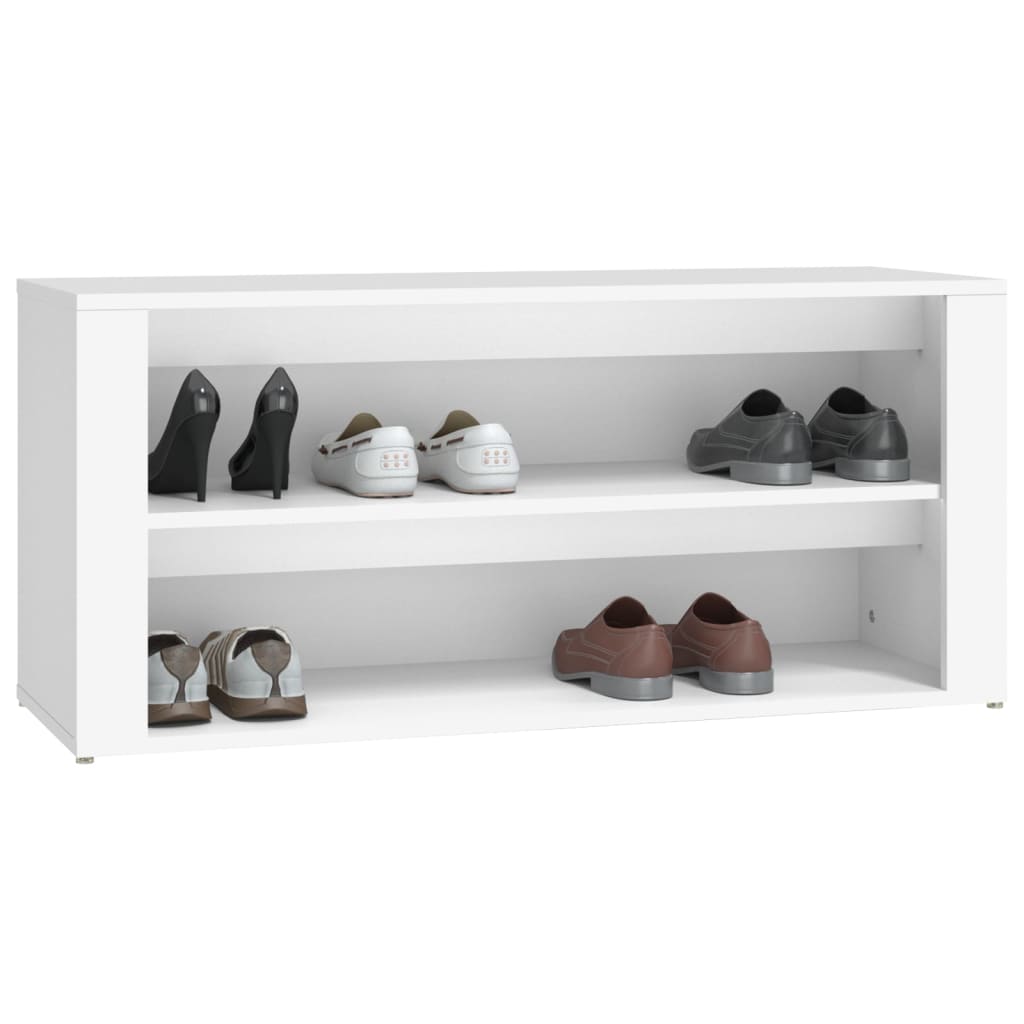 Stalak za cipele bijeli 100 x 35 x 45 cm od konstruiranog drva