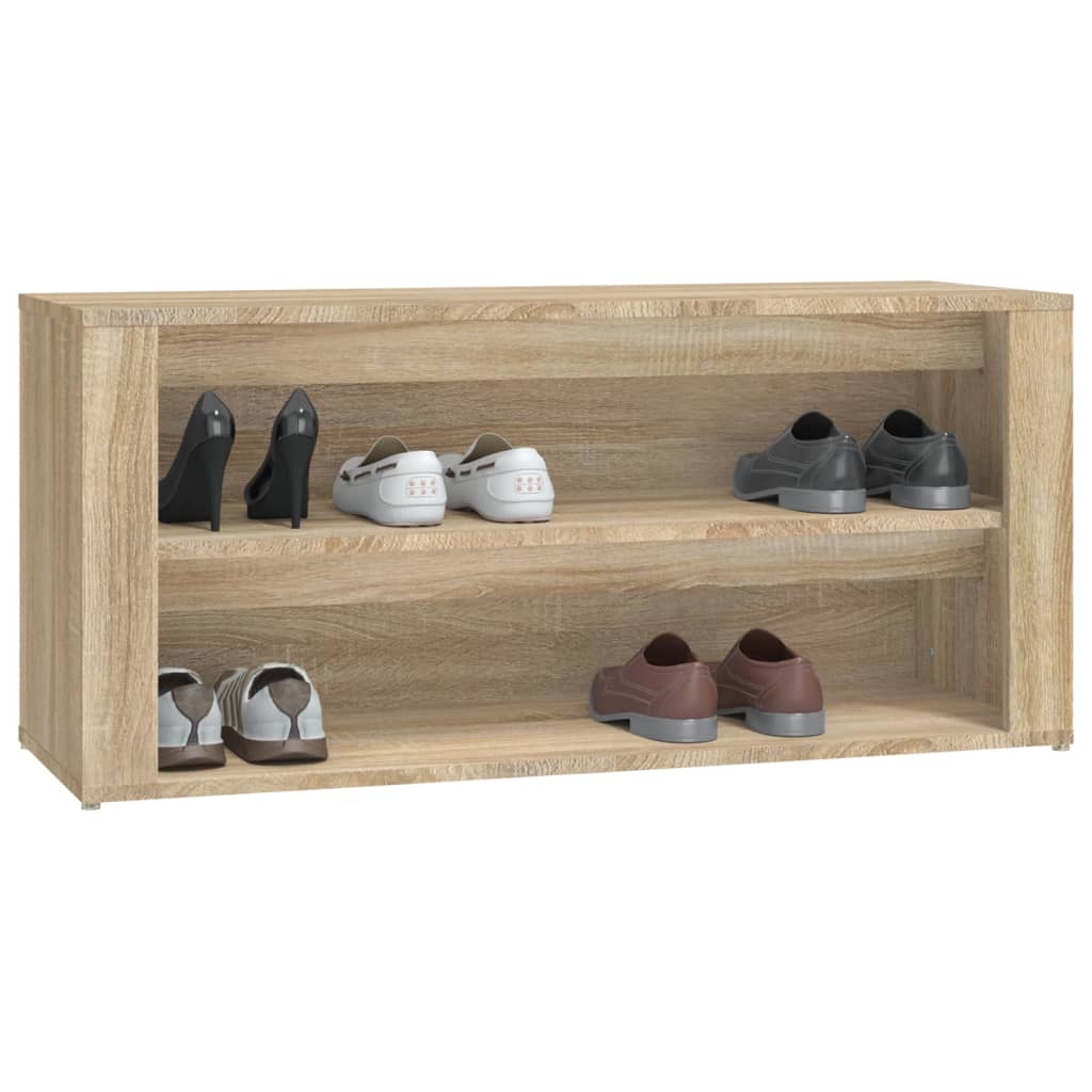Stalak za cipele boja hrasta 100 x 35 x 45 cm konstruirano drvo