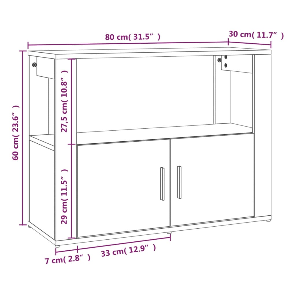 Komoda boja hrasta sonome 80x30x60 cm konstruirano drvo