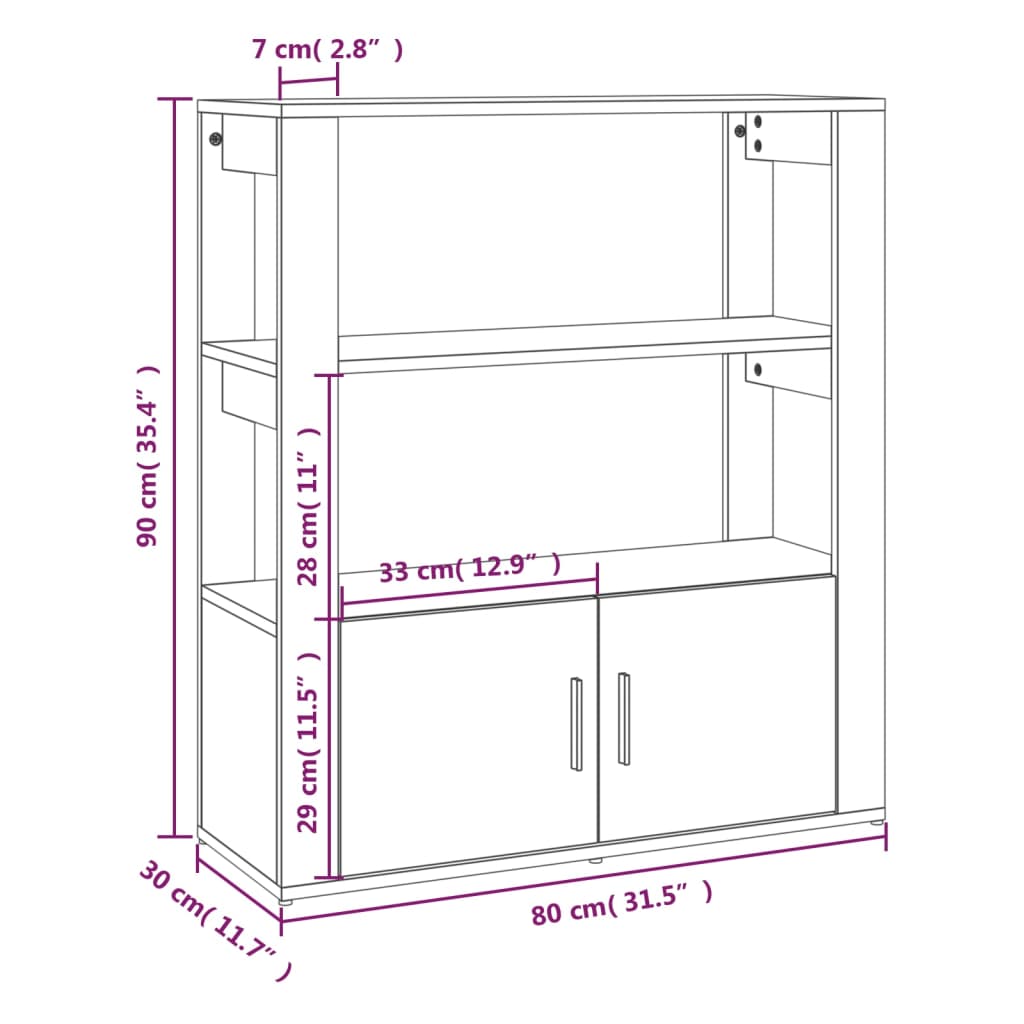 Komoda boja hrasta sonome 80x30x90 cm konstruirano drvo