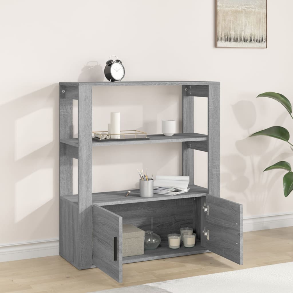 Komoda sivog hrasta sonome 80x30x90 cm od konstruiranog drva