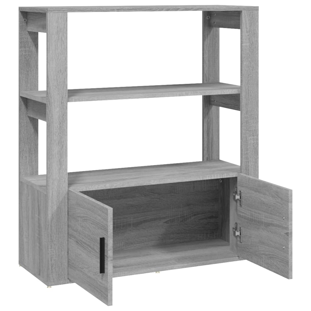 Komoda sivog hrasta sonome 80x30x90 cm od konstruiranog drva