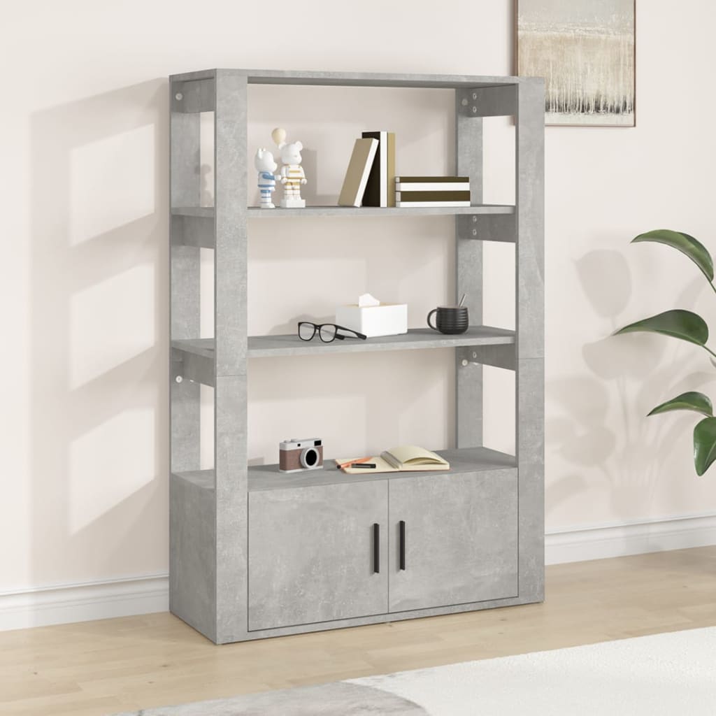 Komoda siva boja betona 80x30x119,5 cm od konstruiranog drva