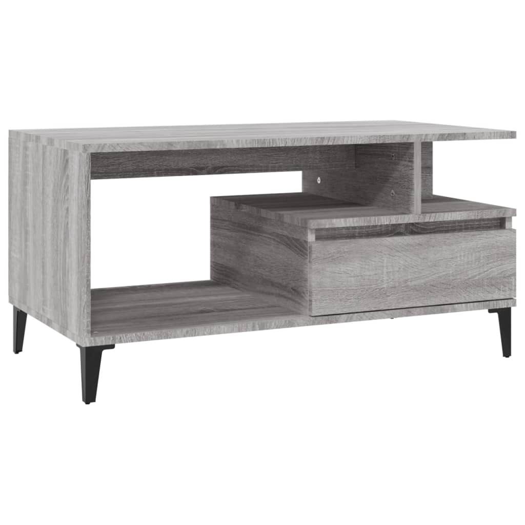 Stolić za kavu boja sivog hrasta 90x49x45 cm konstruirano drvo