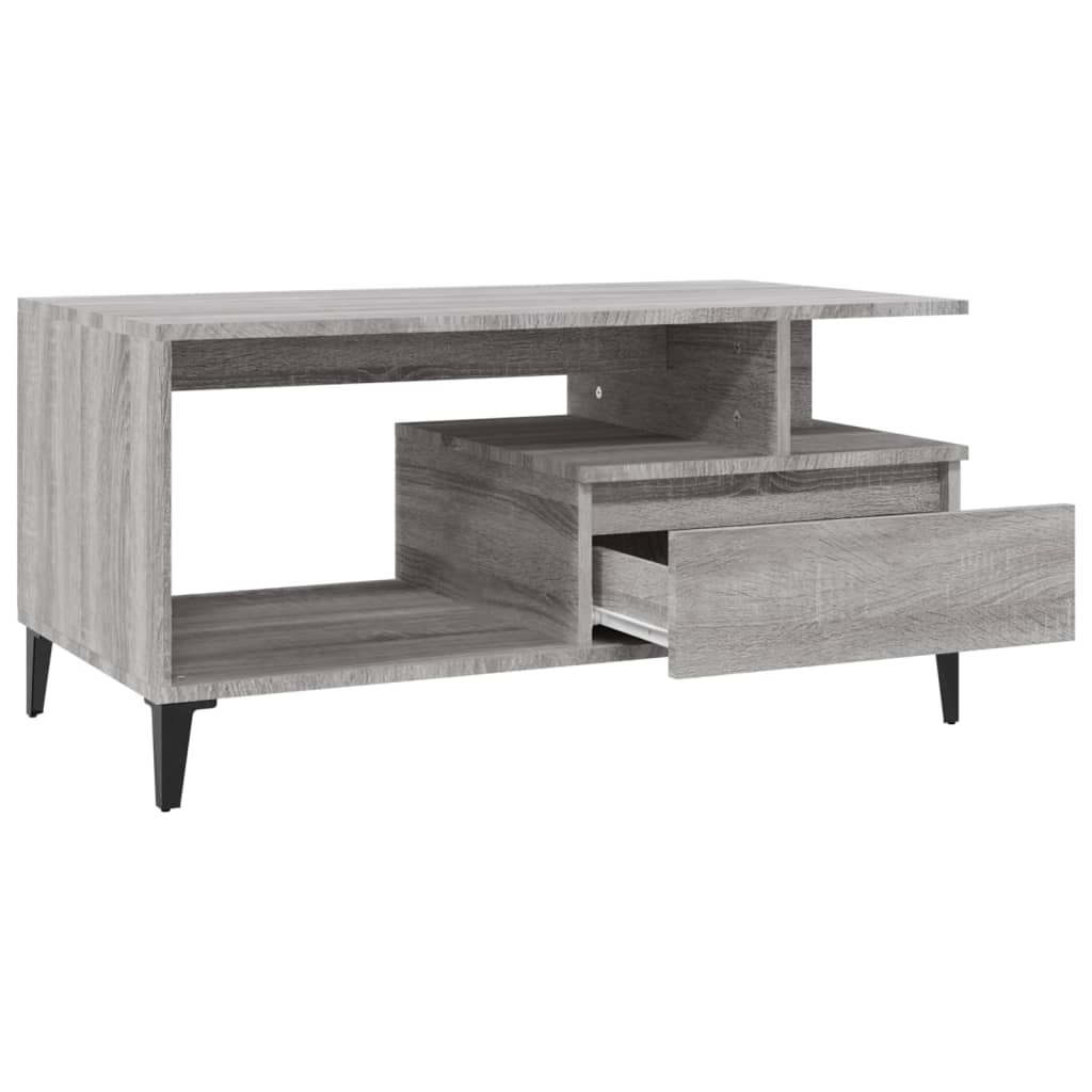 Stolić za kavu boja sivog hrasta 90x49x45 cm konstruirano drvo