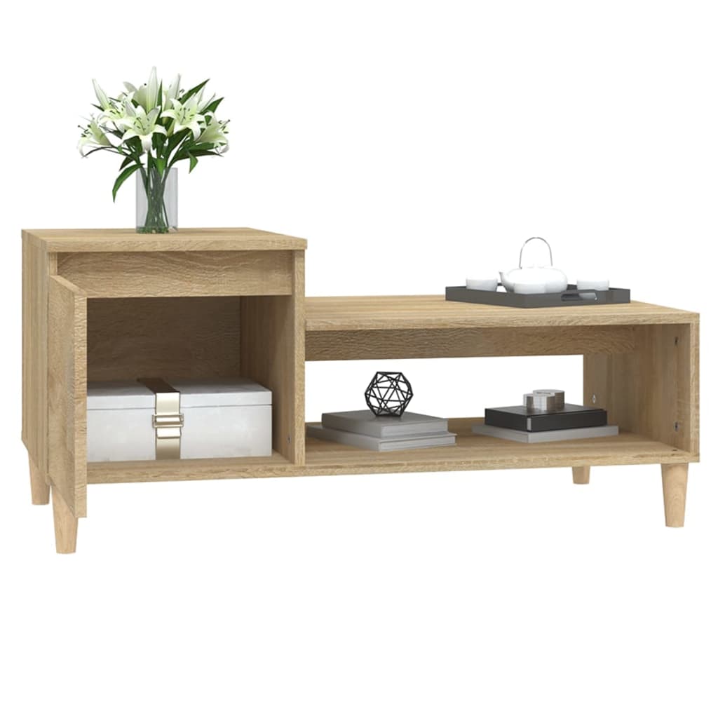 Stolić za kavu boja hrasta 100 x 50 x 45 cm konstruirano drvo