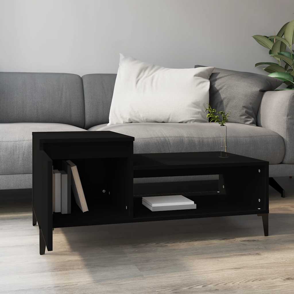 Stolić za kavu crni 100 x 50 x 45 cm od konstruiranog drva