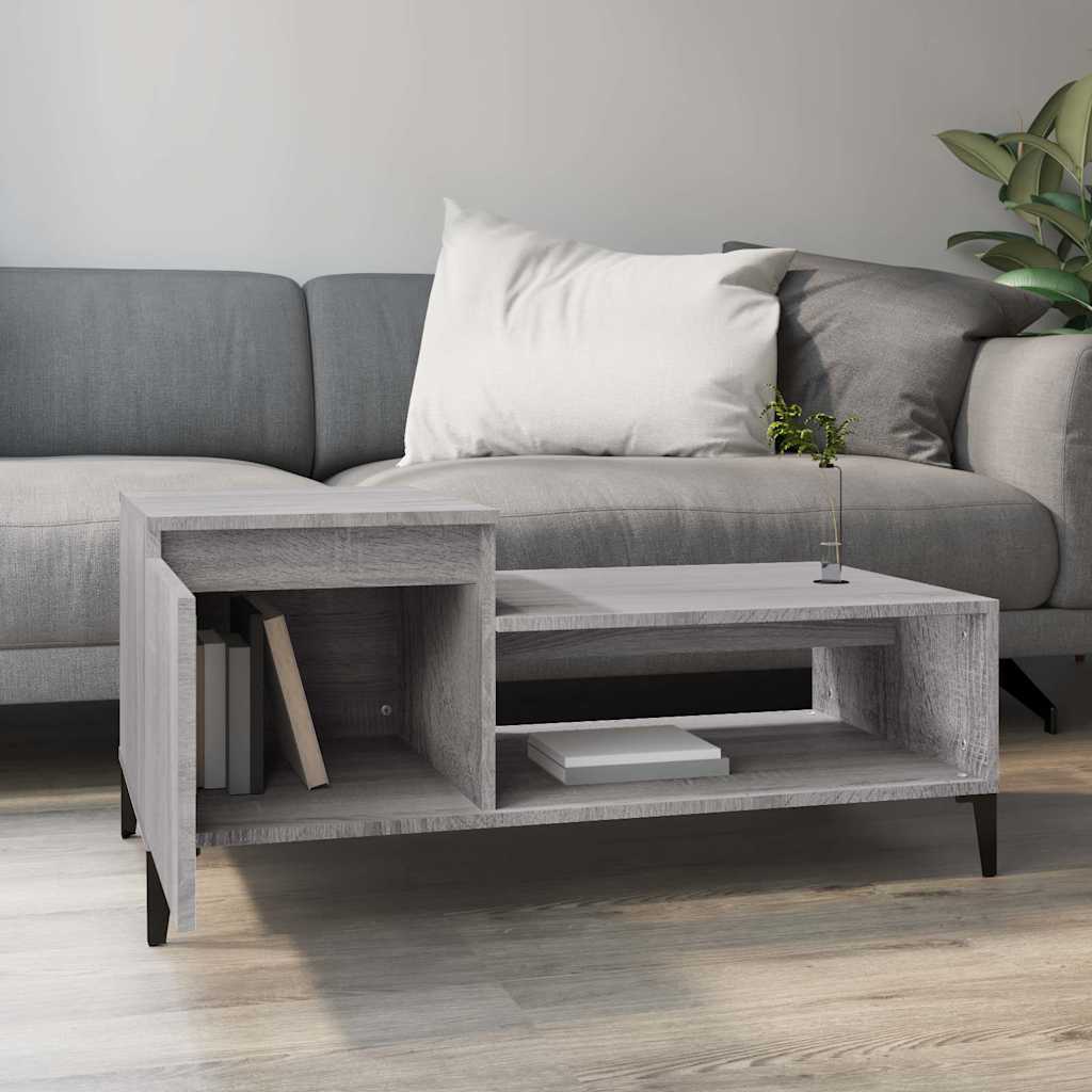 Stolić za kavu boja sivog hrasta 100x50x45 cm konstruirano drvo