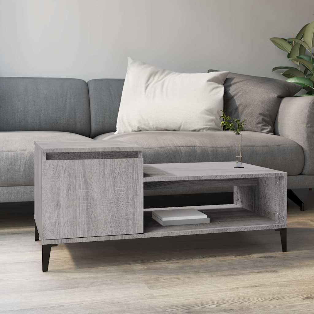 Stolić za kavu boja sivog hrasta 100x50x45 cm konstruirano drvo