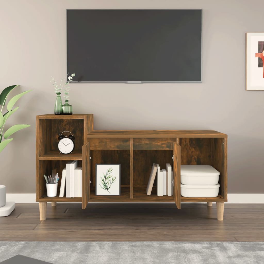 TV ormarić boja dimljenog hrasta 100x35x55 cm konstruirano drvo