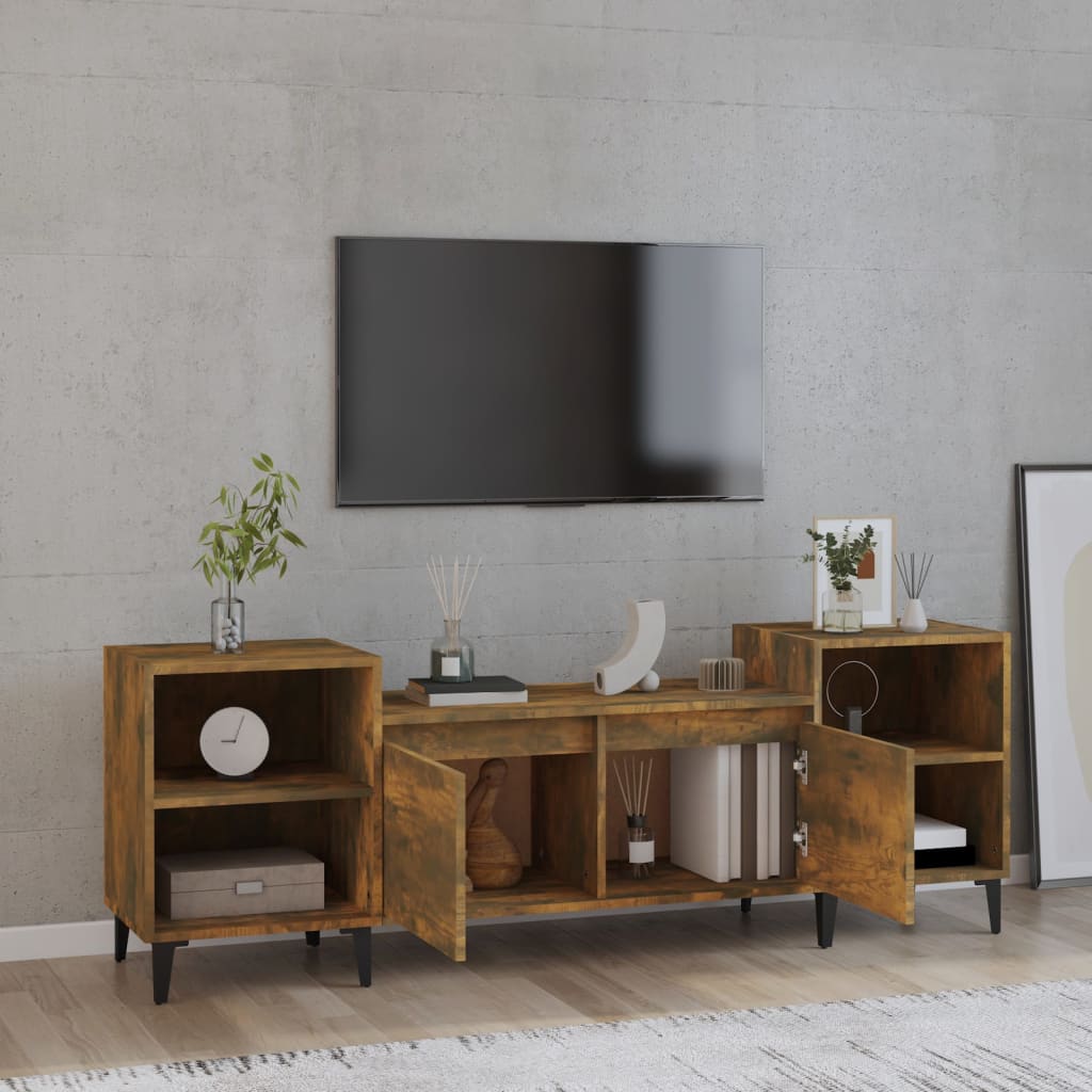 TV ormarić boja dimljenog hrasta 160x35x55 cm konstruirano drvo