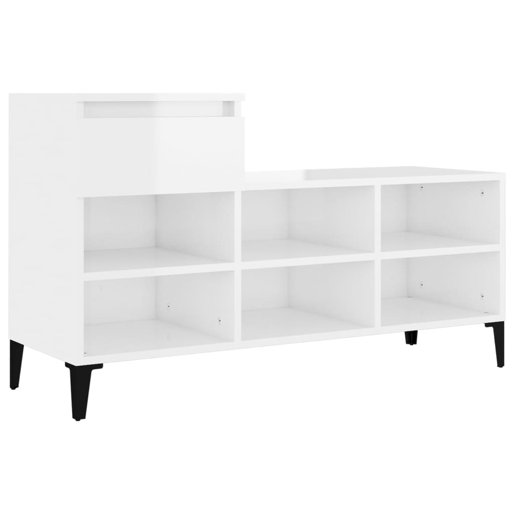 Ormarić za cipele sjajni bijeli 102x36x60 cm konstruirano drvo