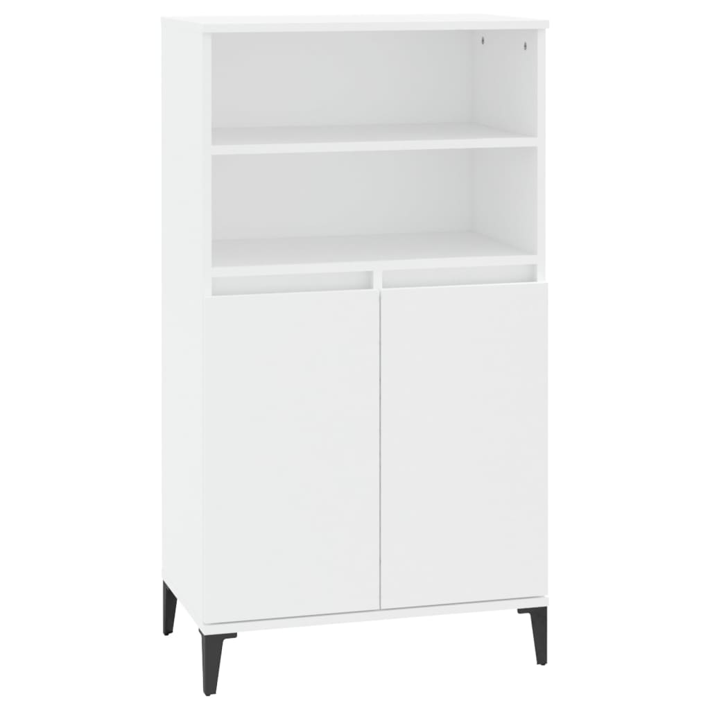 Visoka komoda bijela 60x36x110 cm od konstruiranog drva
