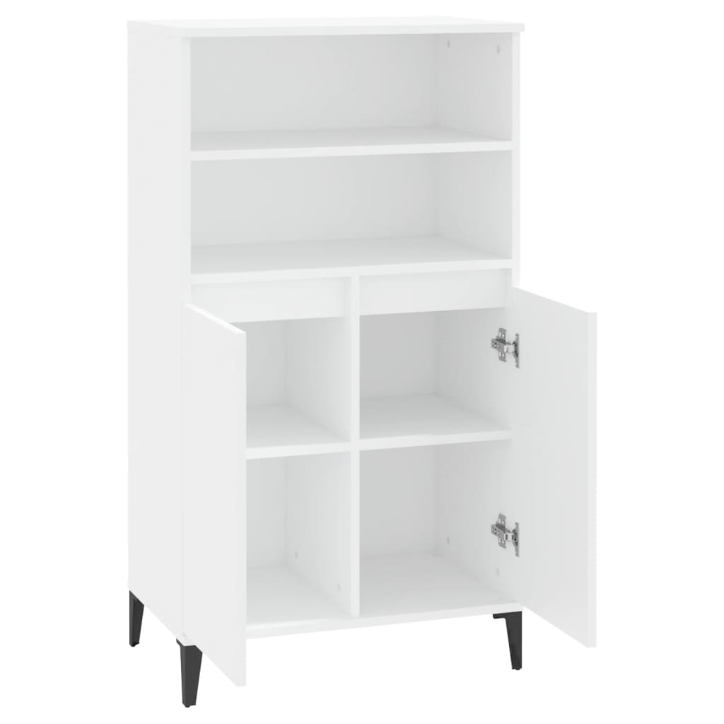 Visoka komoda bijela 60x36x110 cm od konstruiranog drva