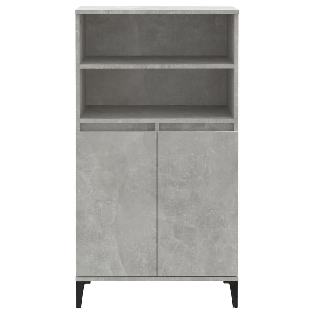 Visoka komoda siva betona 60x36x110 cm od konstruiranog drva