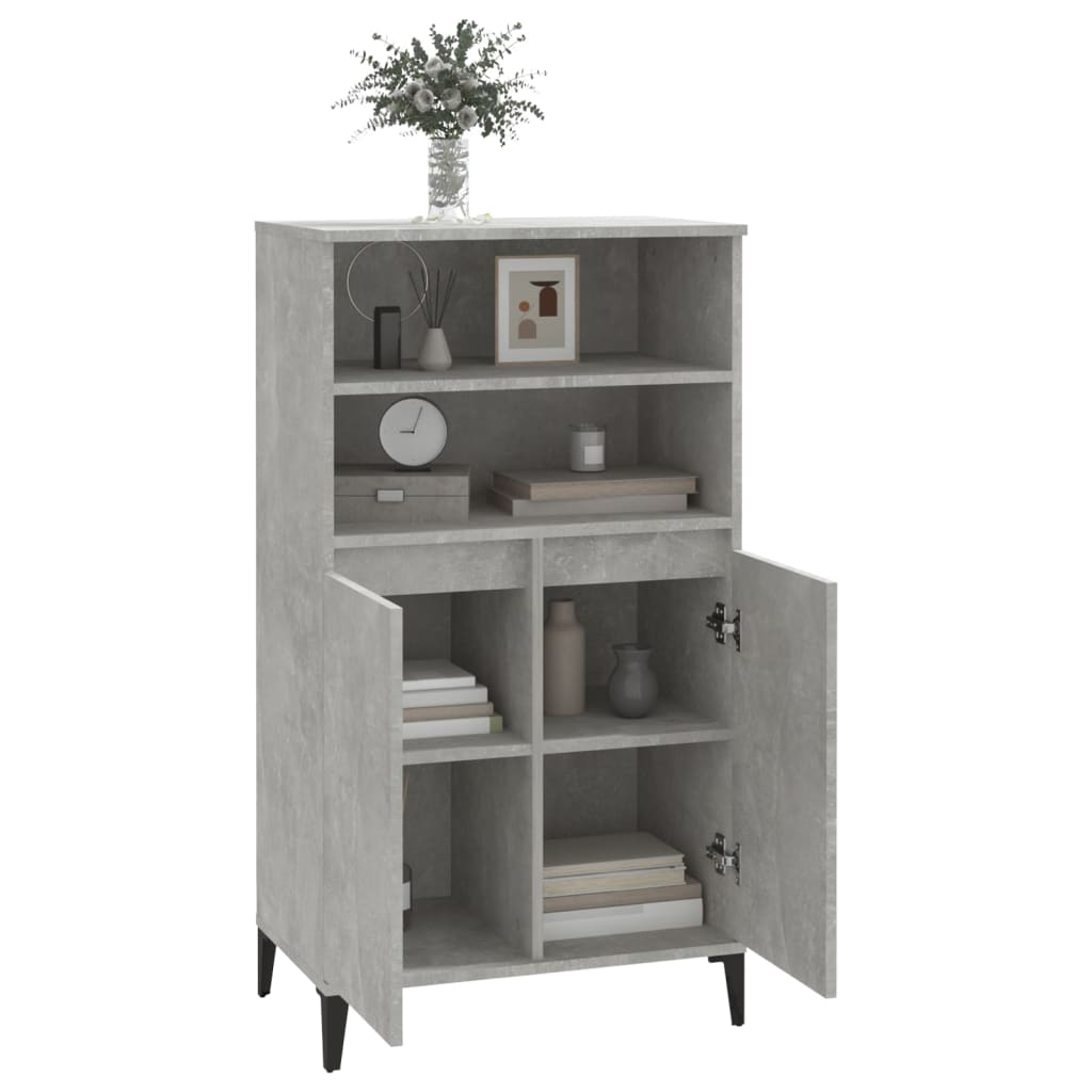 Visoka komoda siva betona 60x36x110 cm od konstruiranog drva