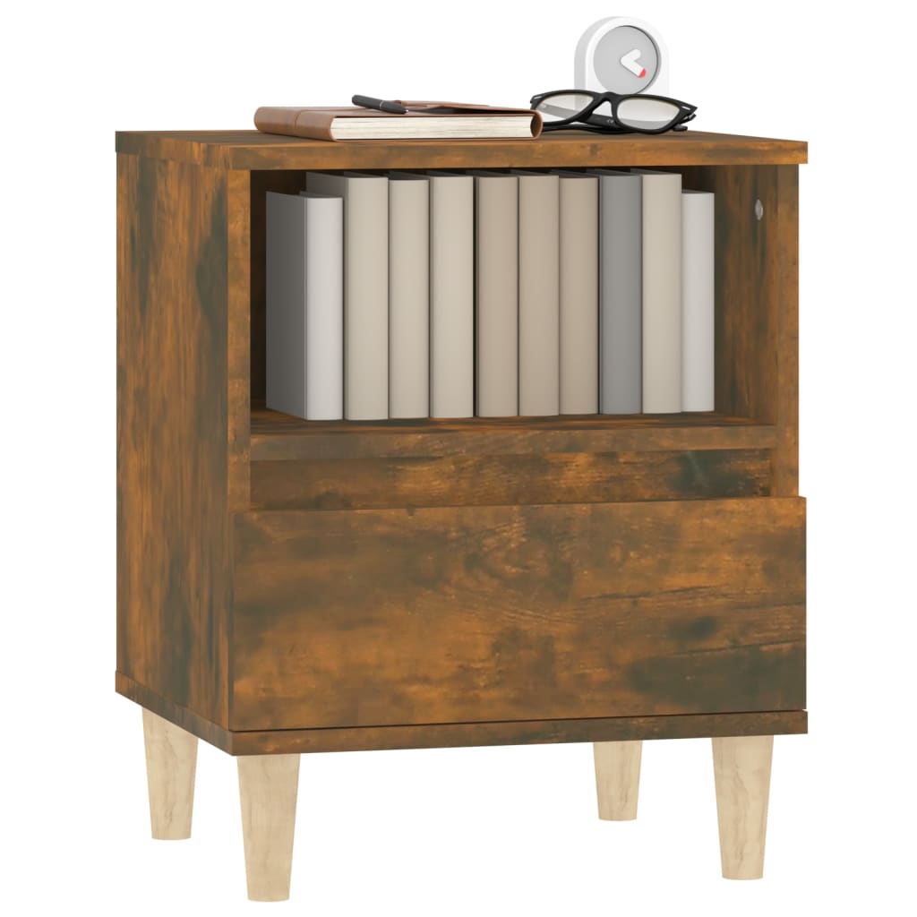 Noćni ormarići 2 kom boja dimljenog hrasta 40x35x50 cm