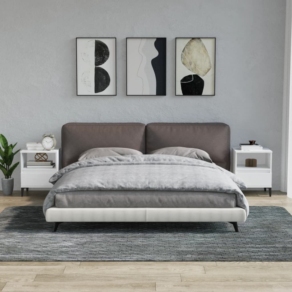 Noćni ormarići 2 kom Bijela 40x35x50 cm