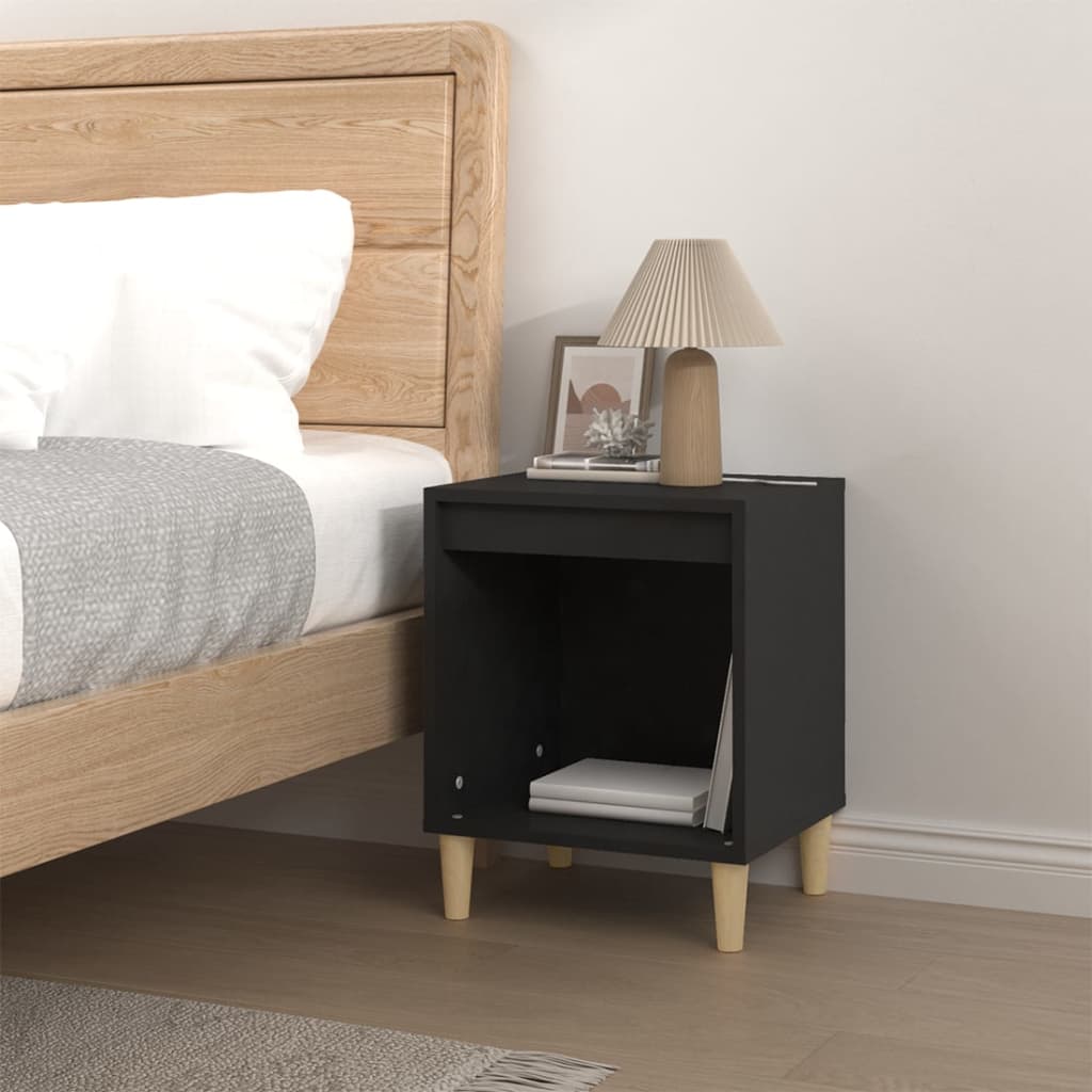 Noćni ormarić crni 40x35x50 cm od konstruiranog drva