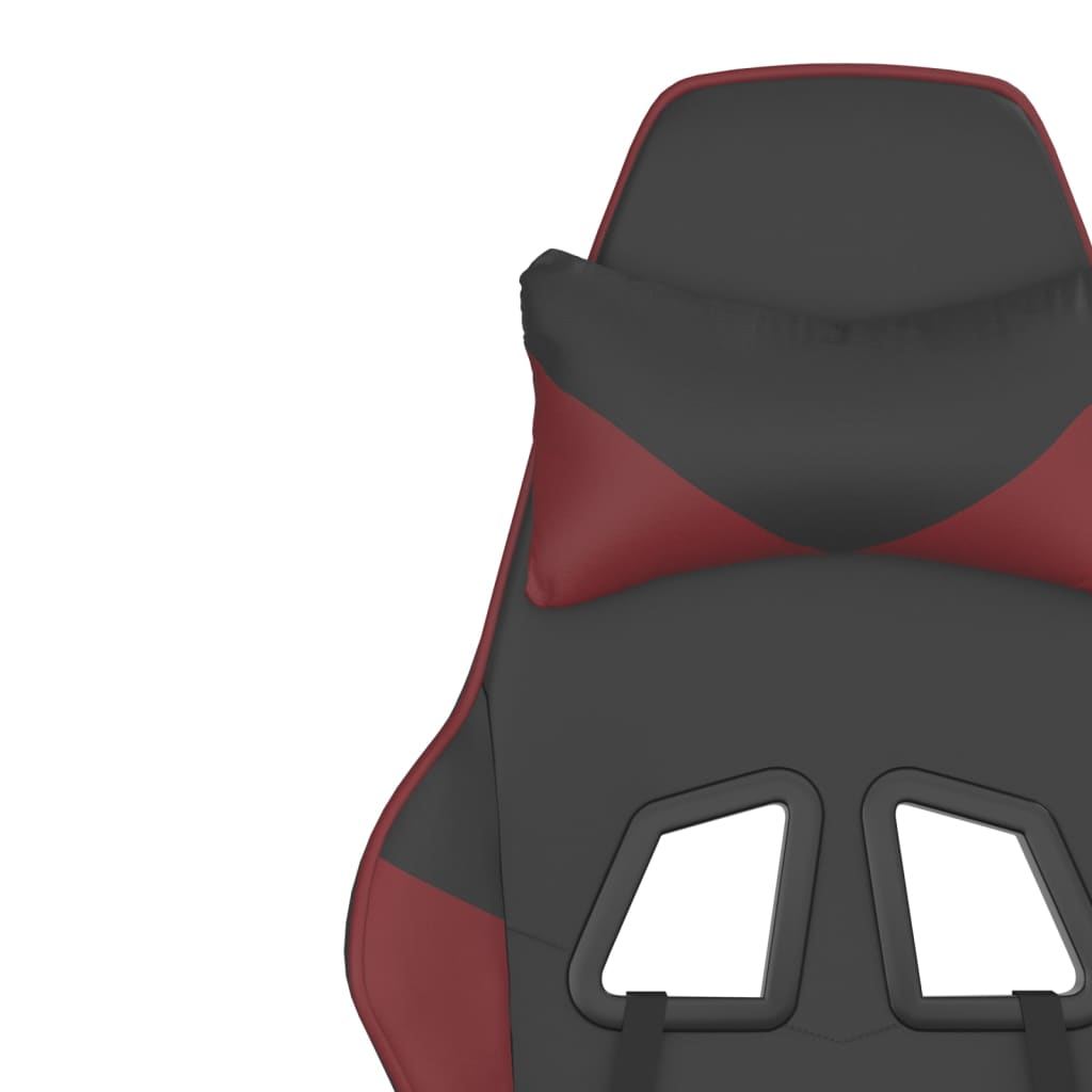 Igraća stolica od umjetne kože s osloncem crna i boja vina