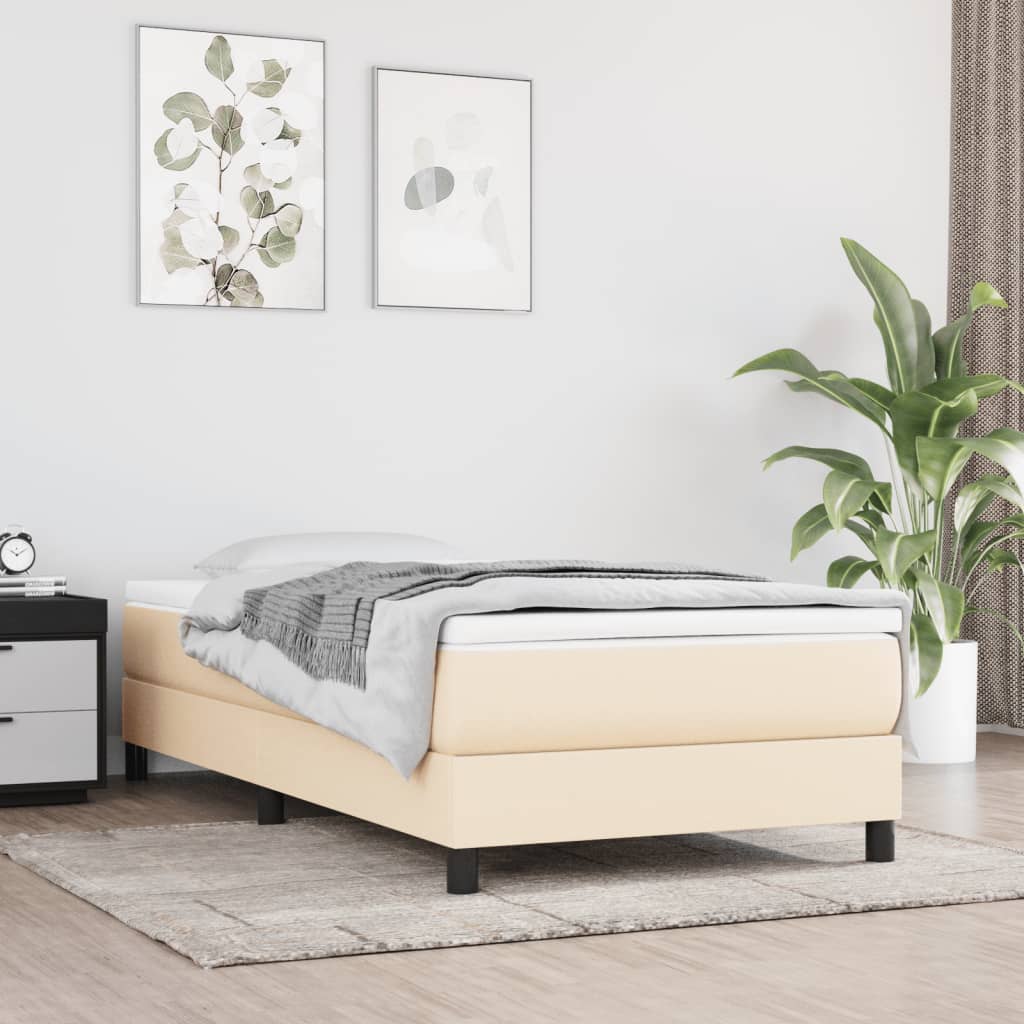 Okvir za krevet s oprugom krem 90x190cm od tkanine