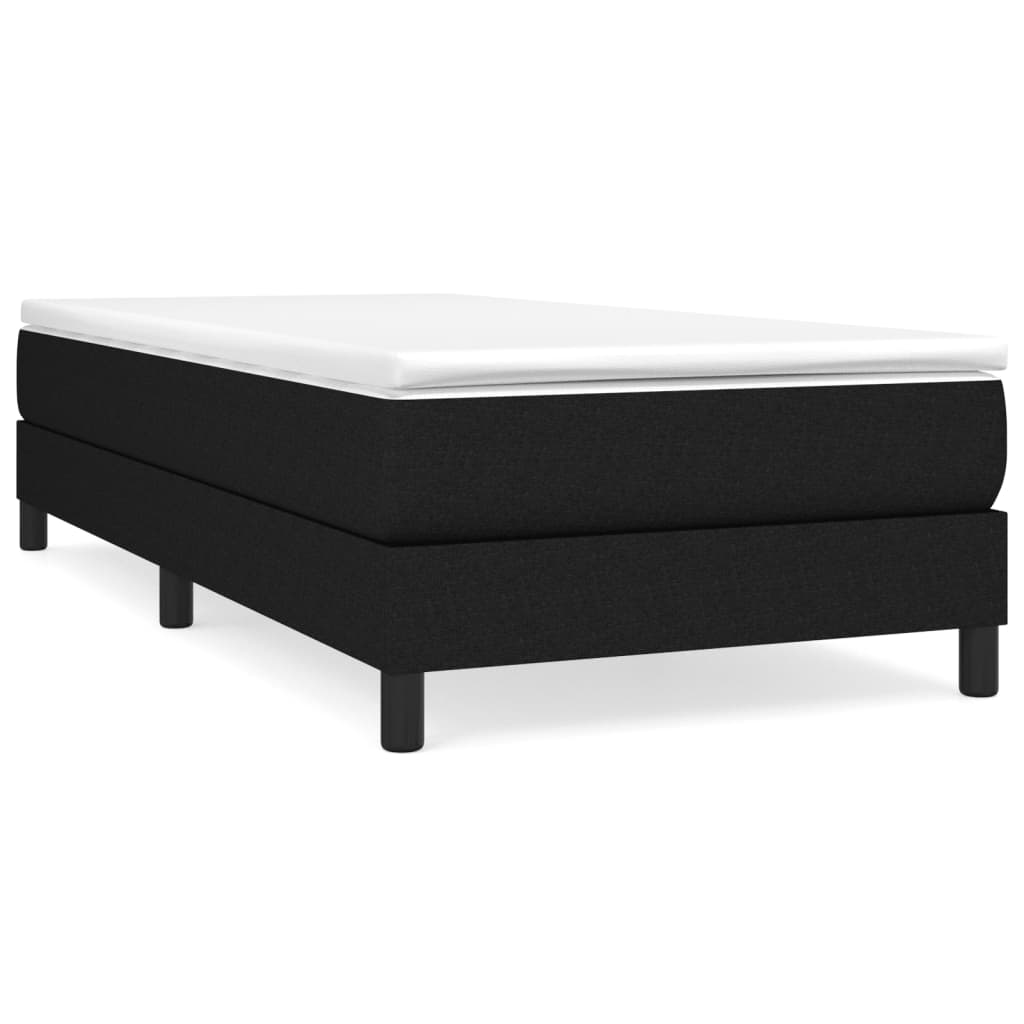 Okvir za krevet s oprugom crni 90x200cm od tkanine
