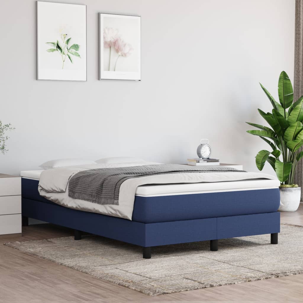 Okvir za krevet s oprugom plava 120x200 cm tkanina