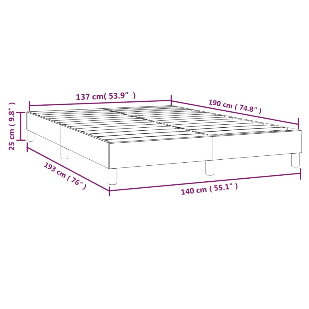 Okvir za krevet s oprugom crni 140 x 190 cm od tkanine