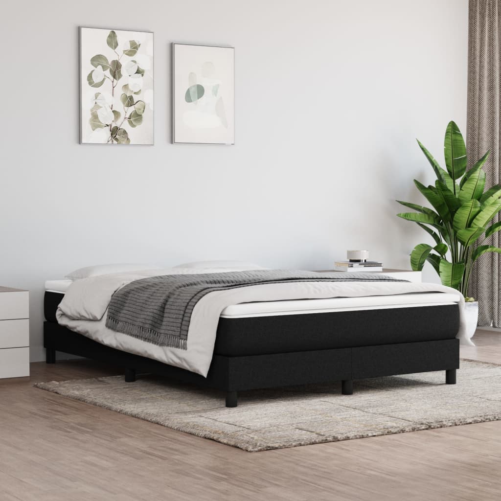 Okvir za krevet s oprugom crni 140 x 190 cm od tkanine