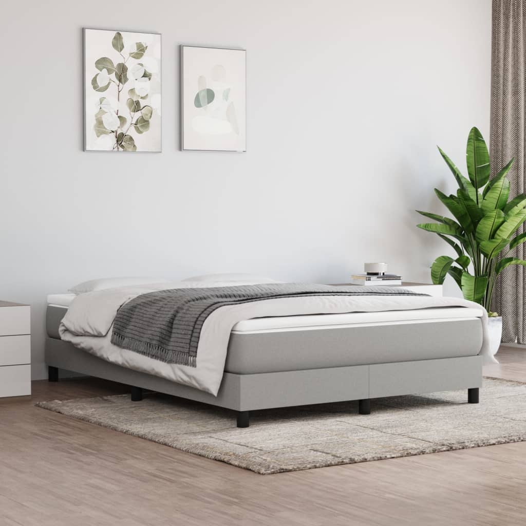 Okvir za krevet s oprugom svjetlosivi 140x200 cm od tkanine