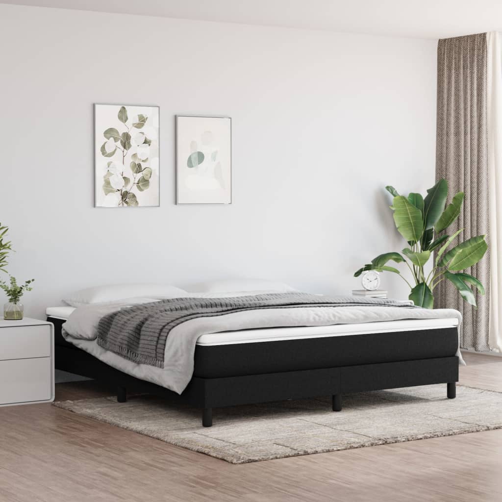 Okvir za krevet s oprugom crni 180x200 cm od tkanine