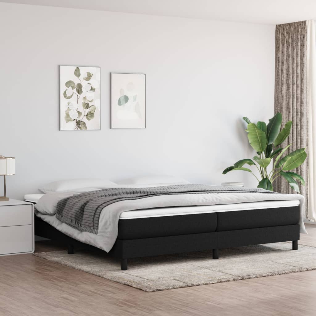 Okvir za krevet s oprugom crni 200x200 cm od tkanine