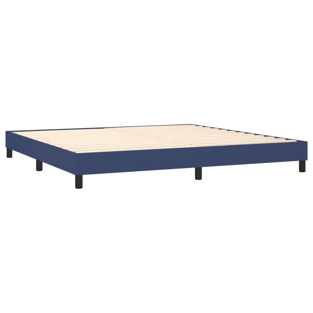 Okvir za krevet s oprugom plavi 200x200 cm od tkanine