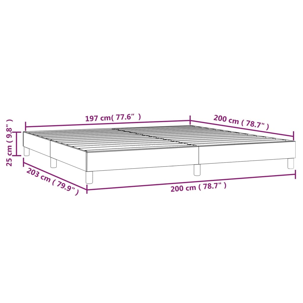 Okvir za krevet s oprugom plavi 200x200 cm od tkanine