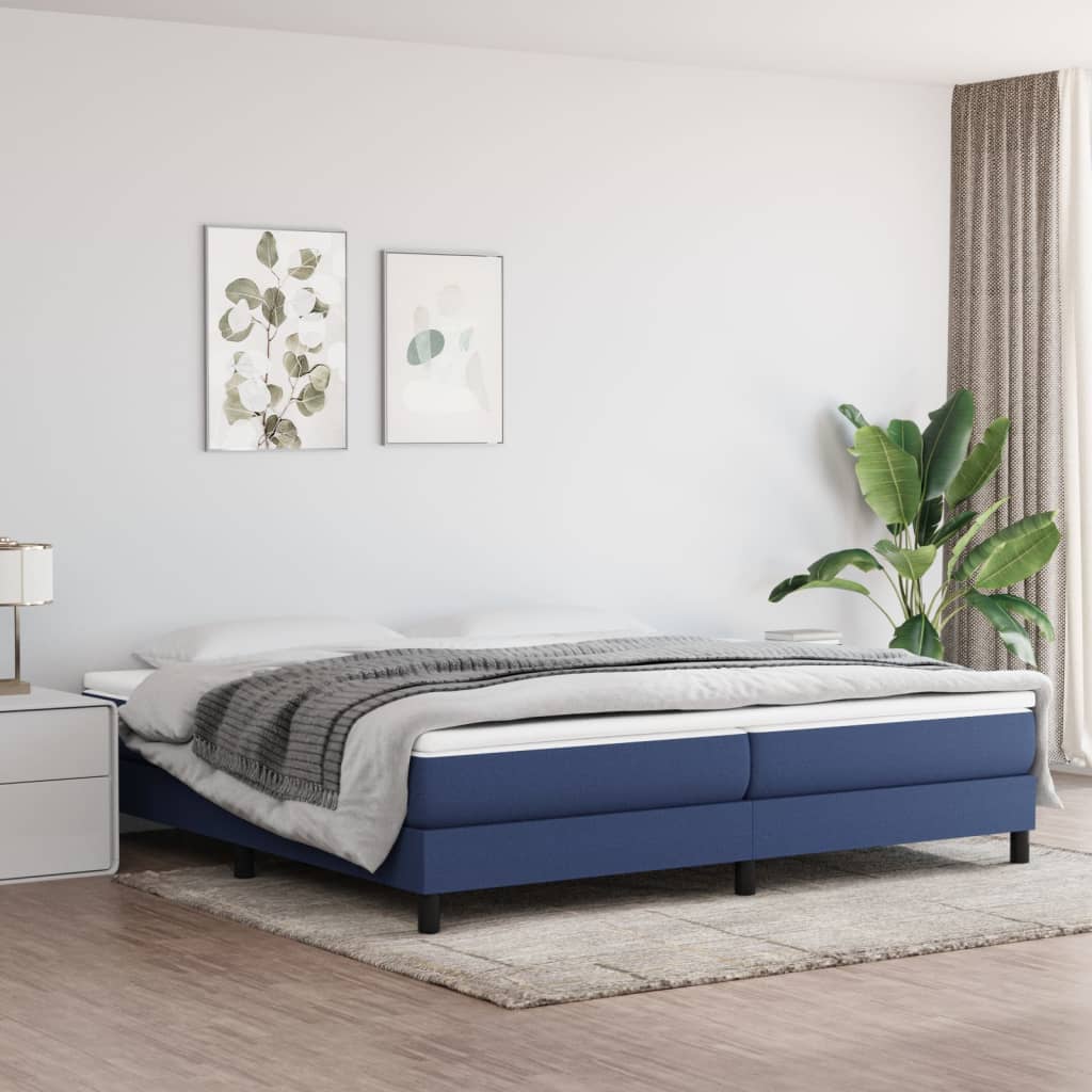Okvir za krevet s oprugom plavi 200x200 cm od tkanine