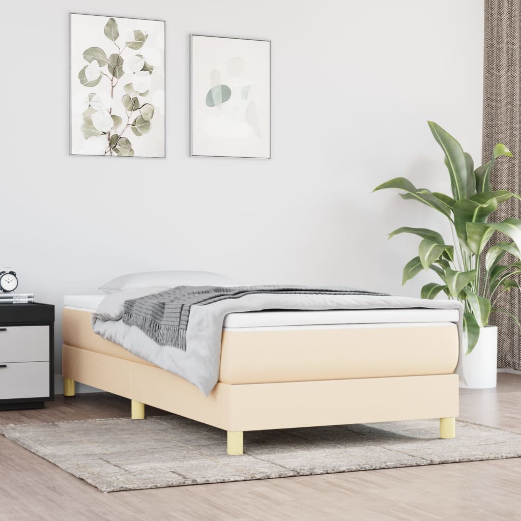 Okvir za krevet s oprugom krem 90x190cm od tkanine