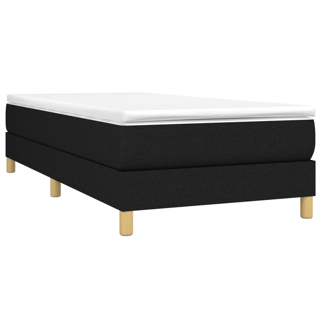 Okvir za krevet s oprugom crni 90x200cm od tkanine
