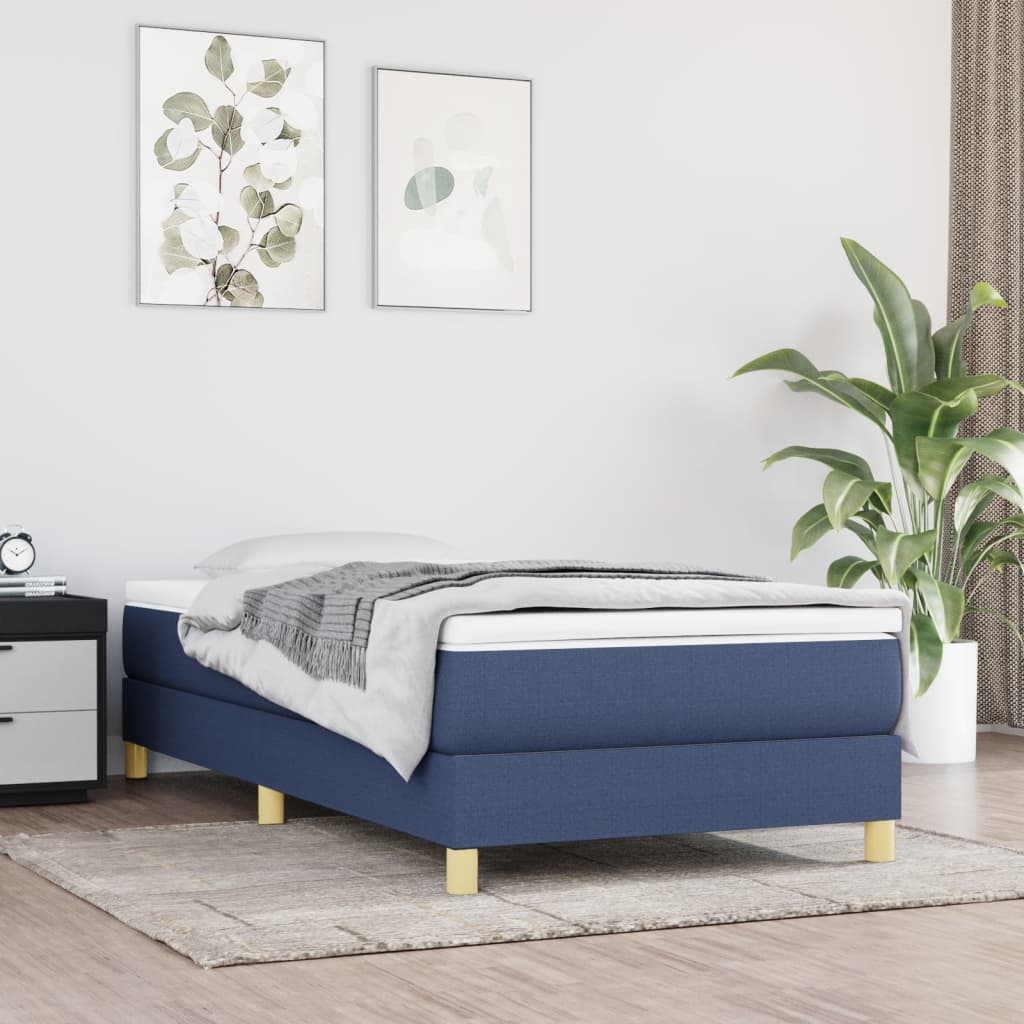Okvir za krevet s oprugom plava 100x200cm od tkanine