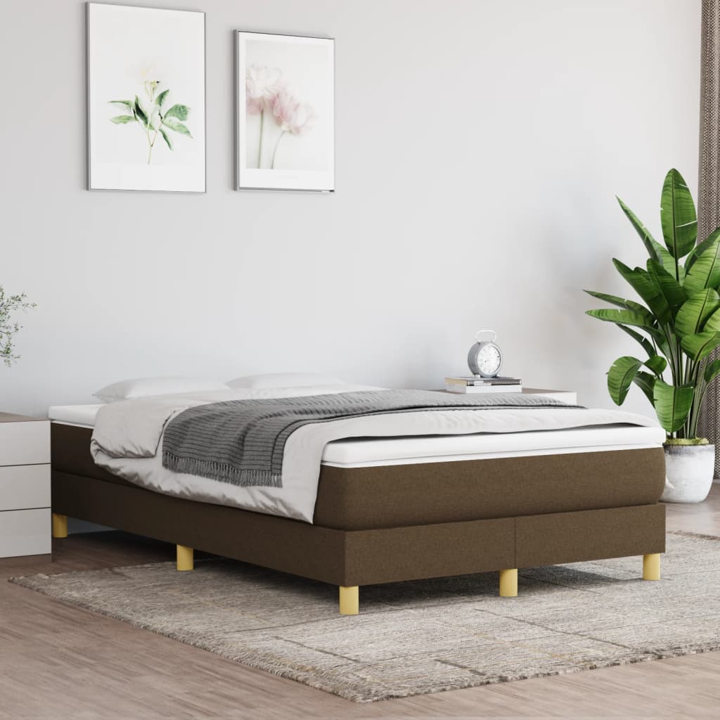 Okvir za krevet s oprugom tamnosmeđi 120 x 200 cm od tkanine