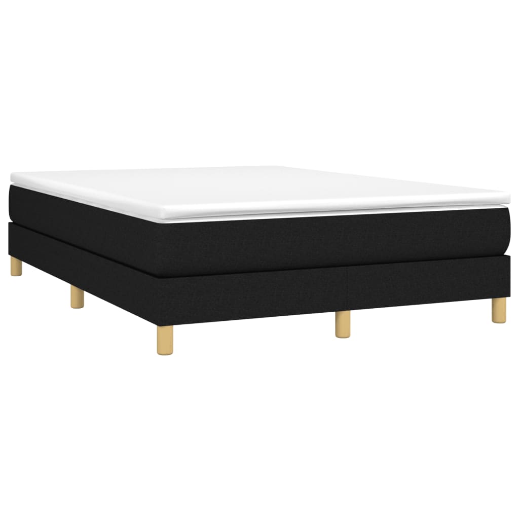 Okvir za krevet s oprugom crni 140 x 190 cm od tkanine