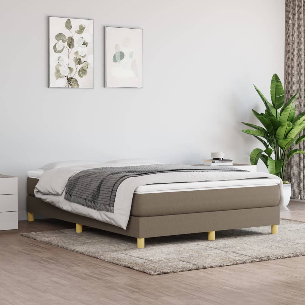 Okvir za krevet s oprugom smeđesivi 140 x 190 cm od tkanine