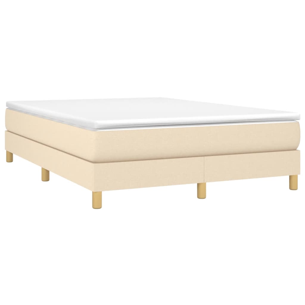 Okvir za krevet s oprugom krem 140 x 190 cm od tkanine