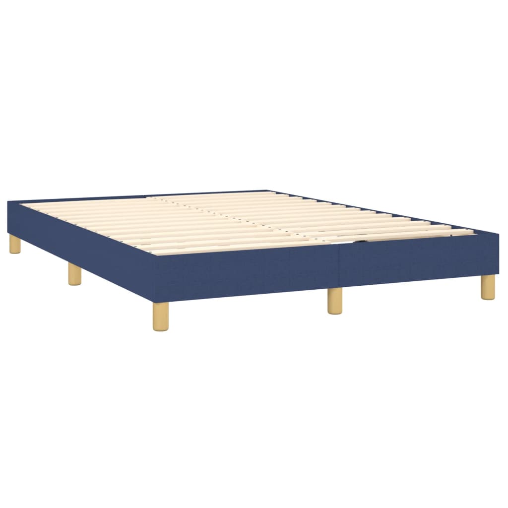 Okvir za krevet s oprugom plavi 140 x 190 cm od tkanine