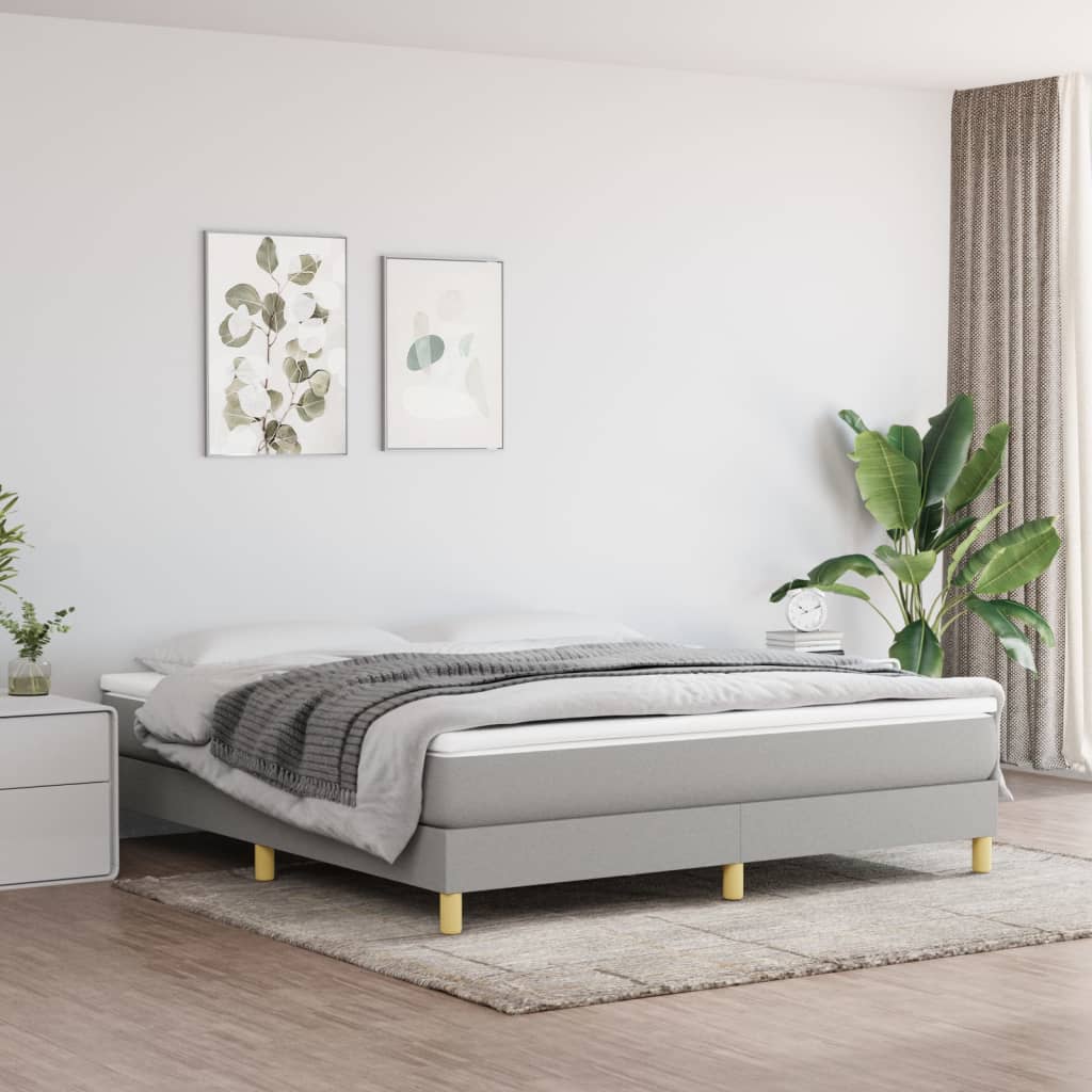 Okvir za krevet s oprugom svjetlosivi 160 x 200 cm od tkanine