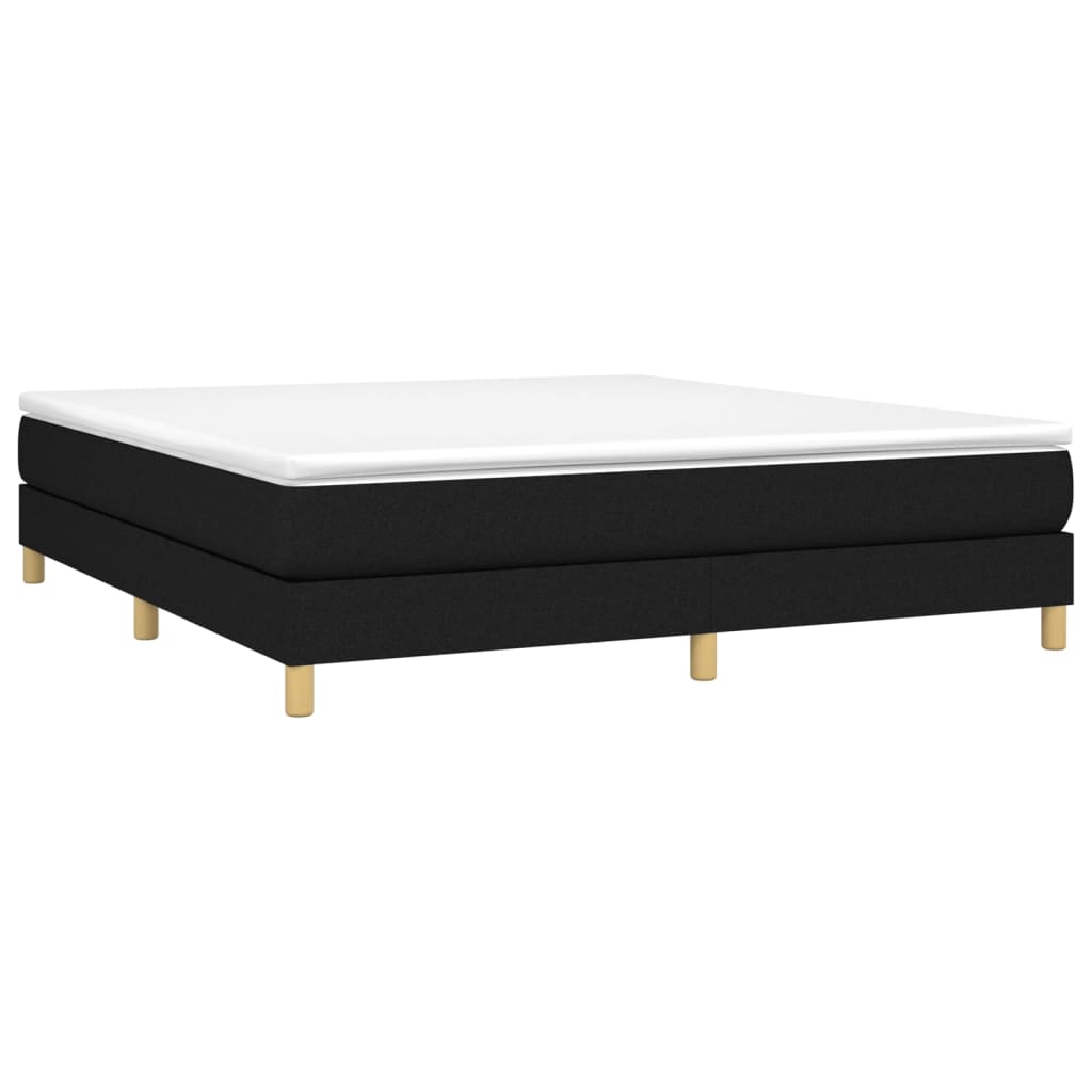 Okvir za krevet s oprugom crni 160x200 cm od tkanine