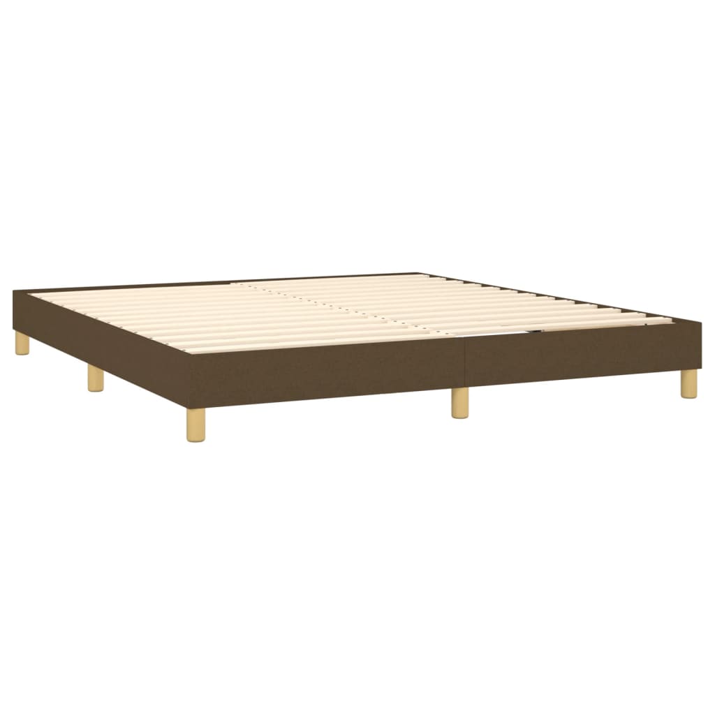 Okvir za krevet s oprugom tamnosmeđi 160x200 cm od tkanine
